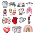 New Iron on Embroidered Nurse Cap Capsule Heart Medical Patches for Doctor Nurse Clothes Bag Decoration