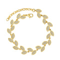 New Hot Selling Women's Versatile Glamour Bracelet 18K Gold-plated Premium Zircon Leaf Flower Bracelet Fashion Jewelry Bracelet