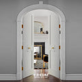 American Luxury Bedroom Round Top Door White Paint Double Arched Room Door Double Round Top Prehung Interior Doors