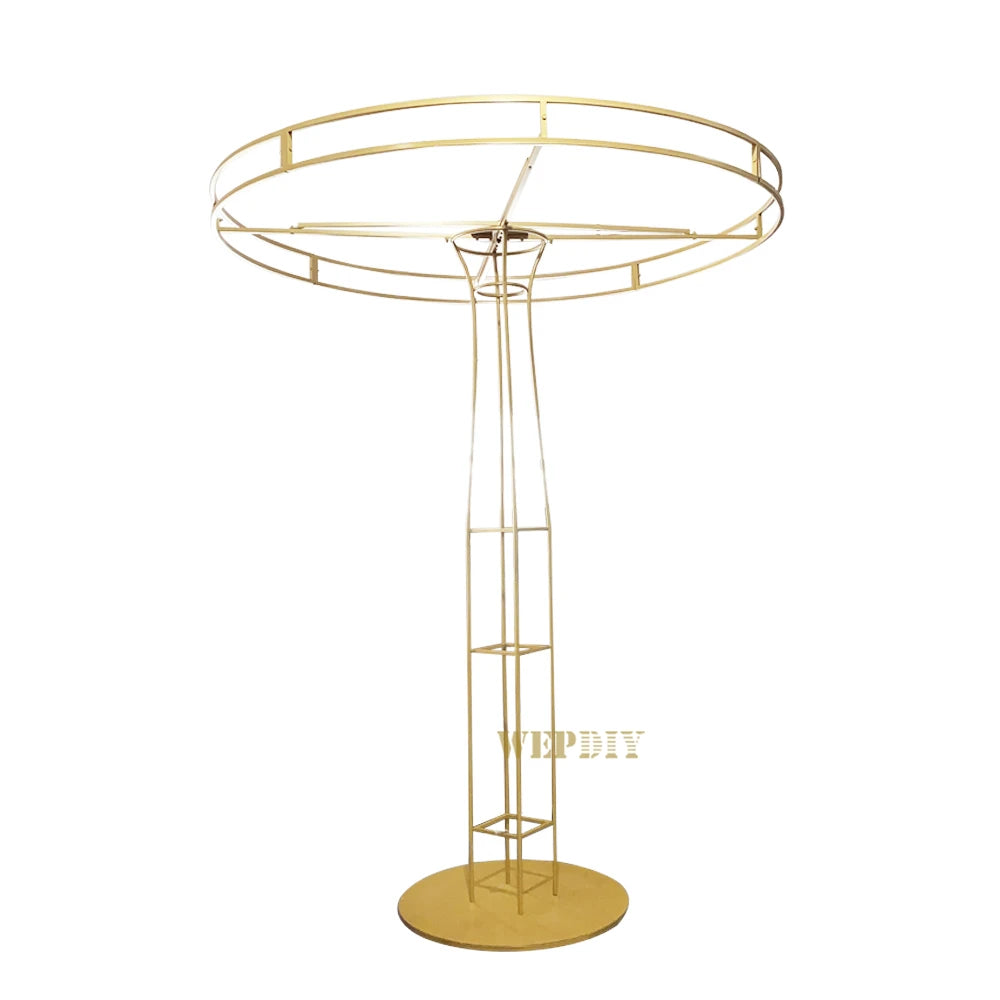Modern Simple Gold Metal Flower Stand Hanging Crystal Pendant Candlestick Wedding Celebrations Arrangement Props Carton
