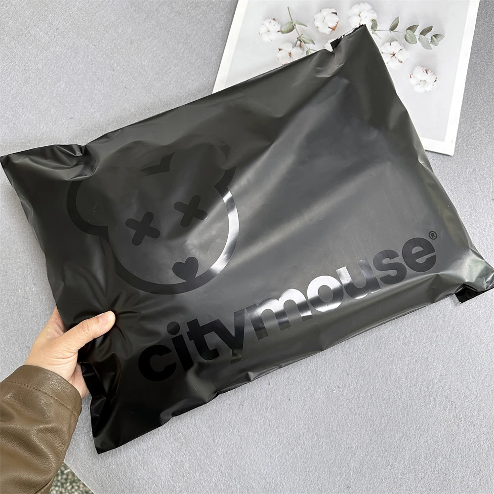 Custom Print Black Plastic Mailing Bag for Clothing Packing Courier Shipping Envelope Mailer Bag Polly Mailer Bag With Logo