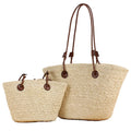 Summer Beach Lady Fashion Shoulder Bag Women's Hand-Woven Straw Purse with Large Straw Design Dress Style