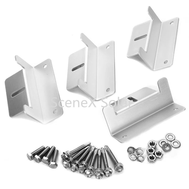 Solar Aluminum  Bracket Z Brackets Mounts Solar Panel Kit for Flat Roof DIY Off Grid Solar Panel Mounting