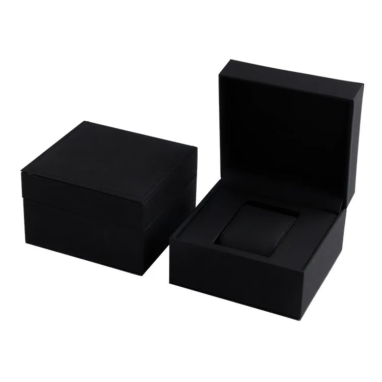 PU Leather Watch Box Hot Selling Customizable Single Handmade  in Black and White with Logo Pillow Watch Cases