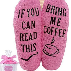 Wholesale if You Can Read This Cupcake Socks Men Unisex Novelty Funny Cozy Fuzzy Non Slip Socks