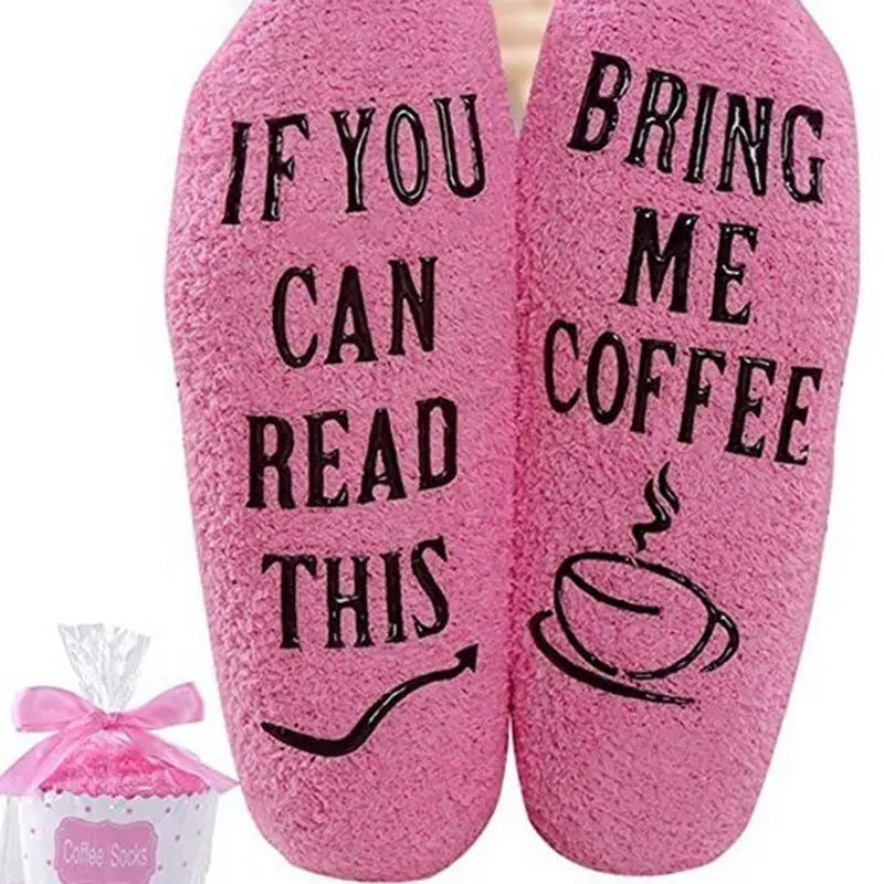Wholesale if You Can Read This Cupcake Socks Men Unisex Novelty Funny Cozy Fuzzy Non Slip Socks