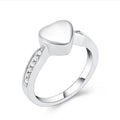 Fashion CNC Zircon Inlay Heart Stainless Steel Jewelry Ring Urn Memorial Keepsake Holder Ring Cremation Ash Urn Coffin love Gift