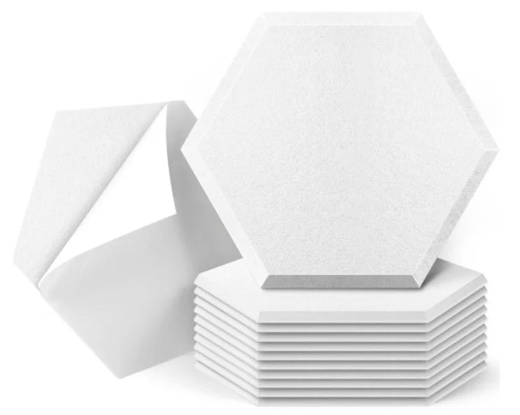 12 Pack Soundproof Polyester Acoustic Panels Hexagon Design 9mm Thick for Music Studio 3D Model Design Ships 3 Days US Warehouse