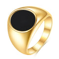 Zhongzhe Ins Fashion Rings Stainless Steel Marble Shell Simple Geometric Finger Signet Rings Design Unfade Waterproof Jewelry