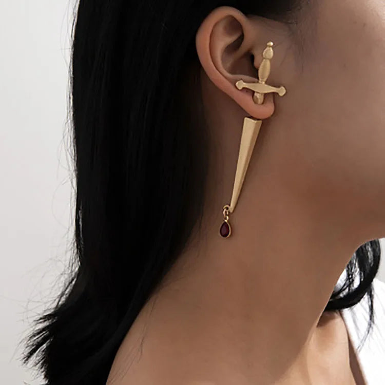 1Pc Vintage Cool Sword Stud Earrings Female Punk Fashion Jewelry Novel Charm Women Men Gift Gothic Mystical Unique Stud Earring