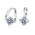 Silver S925 Moissanite Huggie Hoop Earrings Fine Jewelry for Women & Girls D Color VVS Clarity 1CT Tiny Hoop Design
