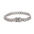 AB024 Alloy 9MM Crystal Cuban Link Bracelet for Men Women Bracelet for Gift