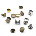 Factory Clothing Handbag Brass Round Head Decorative Matte Black Rivets Double Cap Tubular Metal Rivet Studs Bag Shenwan SW1069