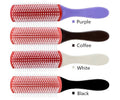 Hot Sell Personalized ABS Handle Nylon Bristles Ionic Paddle Massage Compact Detangling 9-Row Denman Hair Brush