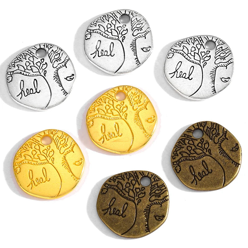 Antique Silver Plated Tree Charms Pendant DIY for Bracelet Necklace Jewelry Accessories 16*16mm Q262