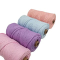 Single Strand Cotton Rope Macrame Cord Natural Cotton Cord 4mm 100m Colorful Craft Cord for Jewelry Wall Hanging DIY