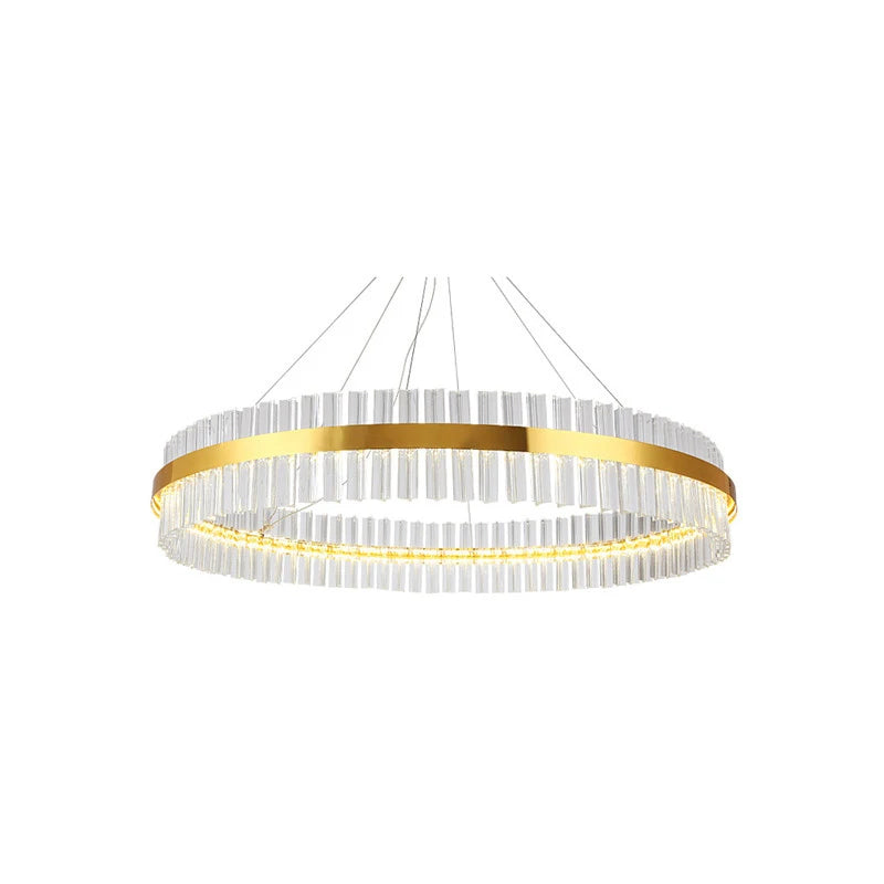 Luxurious Modern Crystal LED Chandelier Round Ellipse Ceiling Chandelier Luxury Lighting Fixtures Dining Room Suspended Lights
