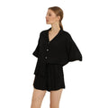 Fung 6052 NEW 2026 Summer Sage Short Pajamas Ladies Linen Short Pajamas in Stock
