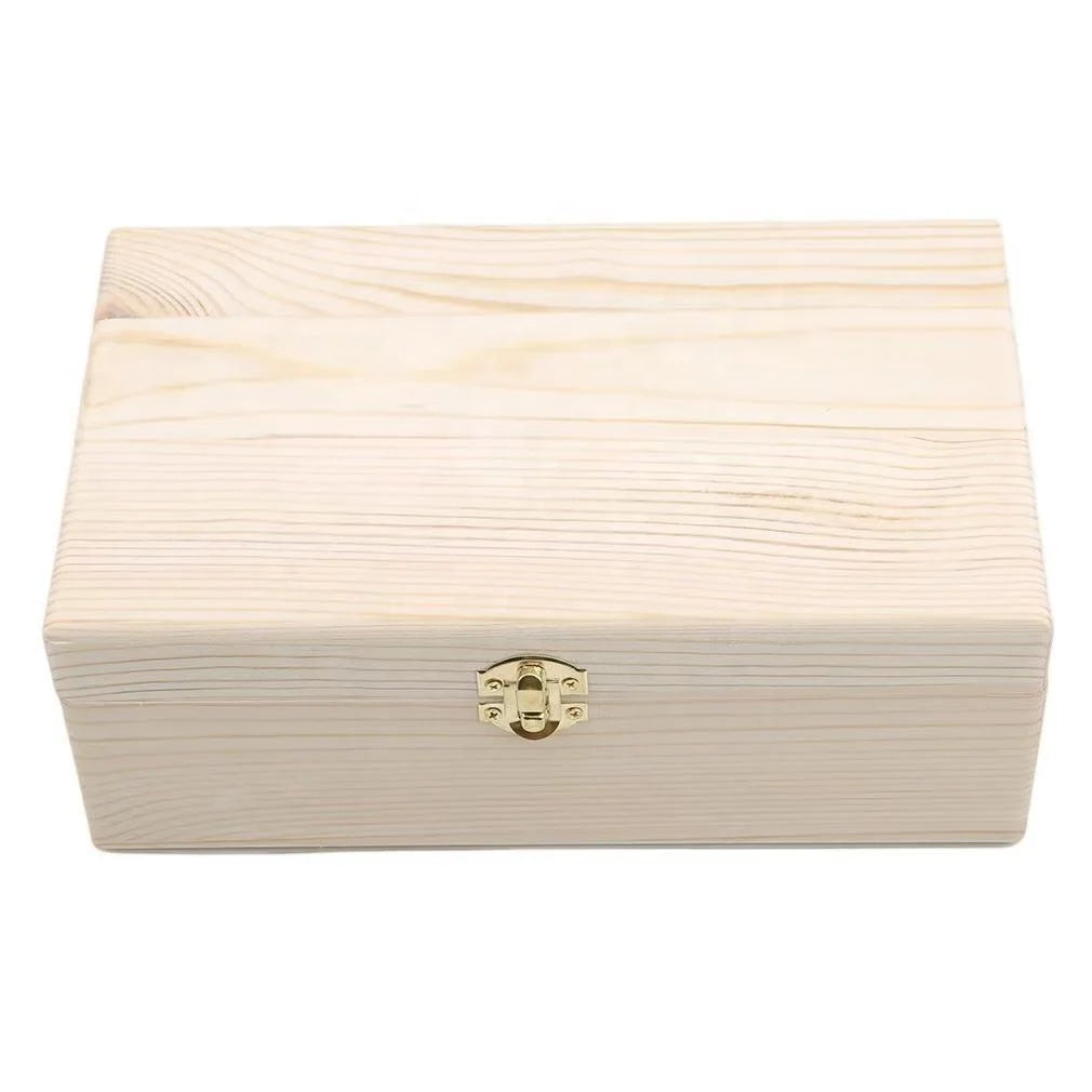New Arrival Durable White Color Large Space Clamshell Rectangle Wooden Storage Box Poker Cards Container for Gift With Lock