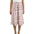 Custom pink Ladies Good Quality With Buttons Clothes Flower A-line Flower Printing Skirt