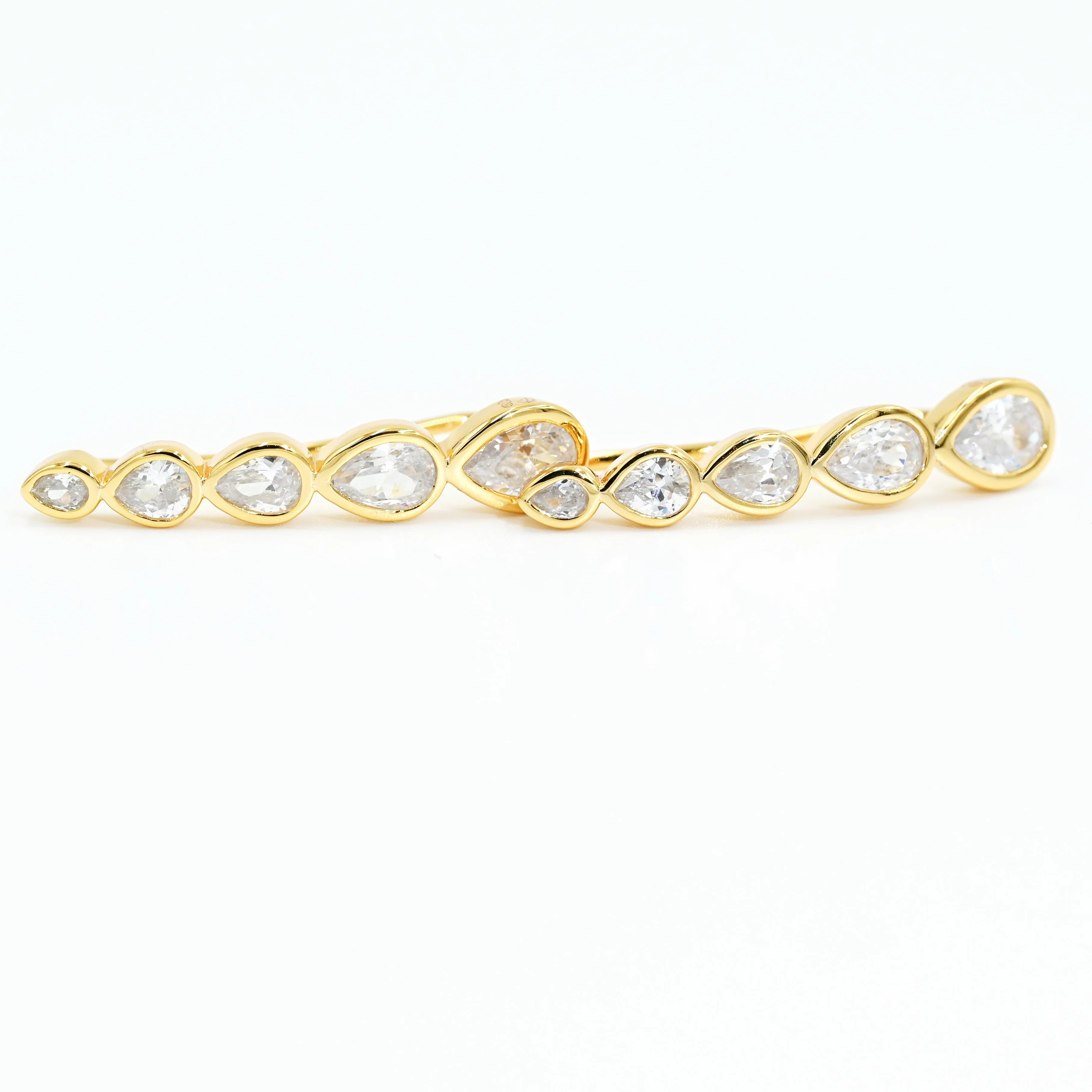 Hot Selling 18K Gold Filled Vvs Pear Moissanite Earrings Iced Out Fine 925 Silver Diamond Earring Jewlery Women