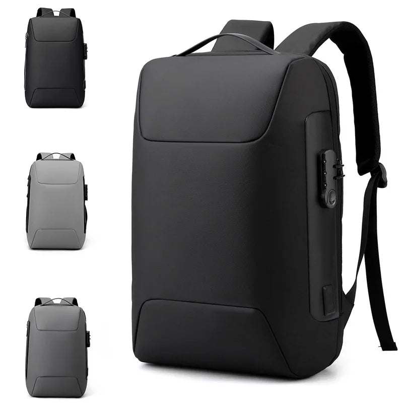 Mens 15.6 Inch Usb Knapsack Custom LOGO Business Travel Water Proof Anti Theft Password Lock Laptop Backpack