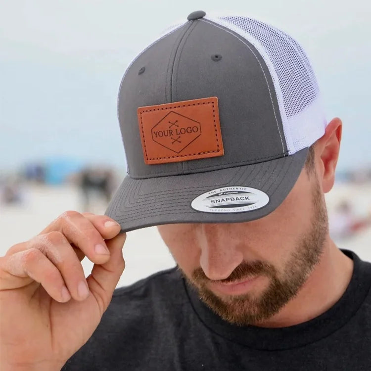 Outdoor Quick Dry Lightweight Unisex Snapback Trucker Hat Personalized Custom Logo Baseball Sports Caps With Leather Patch
