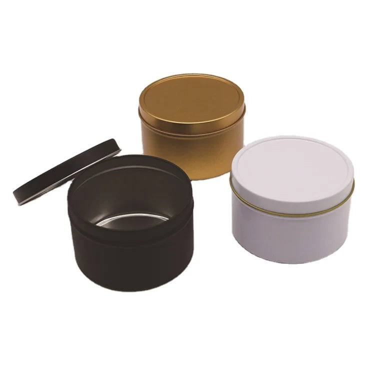 White Black & Metal 2oz 4oz 8oz 9oz Tin Candle Jars Empty Tin Cans for Candle Making
