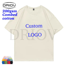 Manufacturer 200g Unisex t Shirt Combed Cotton Customize Oversized Tshirt Dtg Custom Screen Print Men t Shirt