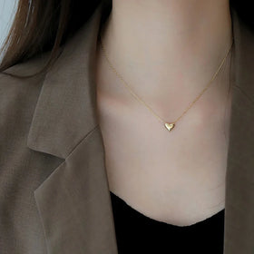 Adjustable 925 Silver Competitive 14k Gold Plated Charm Hot Sale Vintage Technology Good Price Broken Heart Necklace