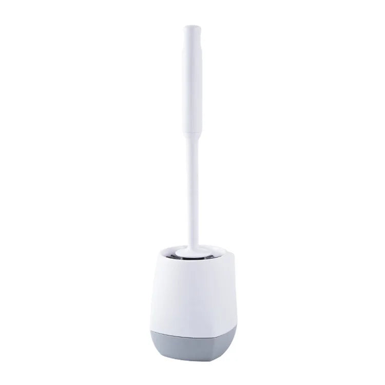 New Design Quick Drying Gray Bathroom Toilet Cleaning Brush Set PP+TPR Material Easy to Change & Wash Handheld Stocked PP Holder
