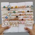 Factory 8Pcs/Set Pearl Retro Geometric Barrettes Hairpin Girl Hair Accessories Crystal Metal Women  Hair Clips Set