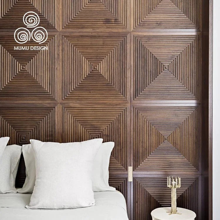 MUMU 3D Contemporary Wall Interior Cladding Decoration Board Ceiling Wood  Solid Wood Panel