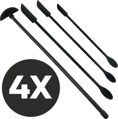 4 Pcs Pack Eco-Friendly Silicone Black Baking & Pastry Tools Bottle Cleaner Cream Jam Butter Spatula Scraper Kitchen Scraper