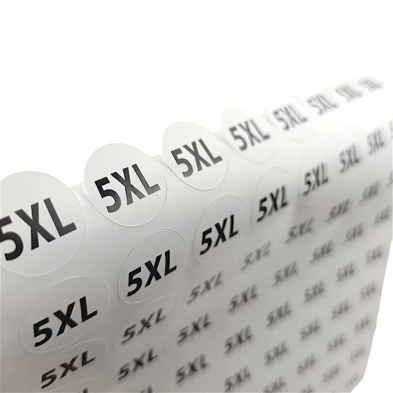 RTS 1.5 CM Round Coated Paper Apparel  Trousers Skirt XS S M L XL 2XL Clothes Size Sticker Labels Sizes Stickers for Clothing