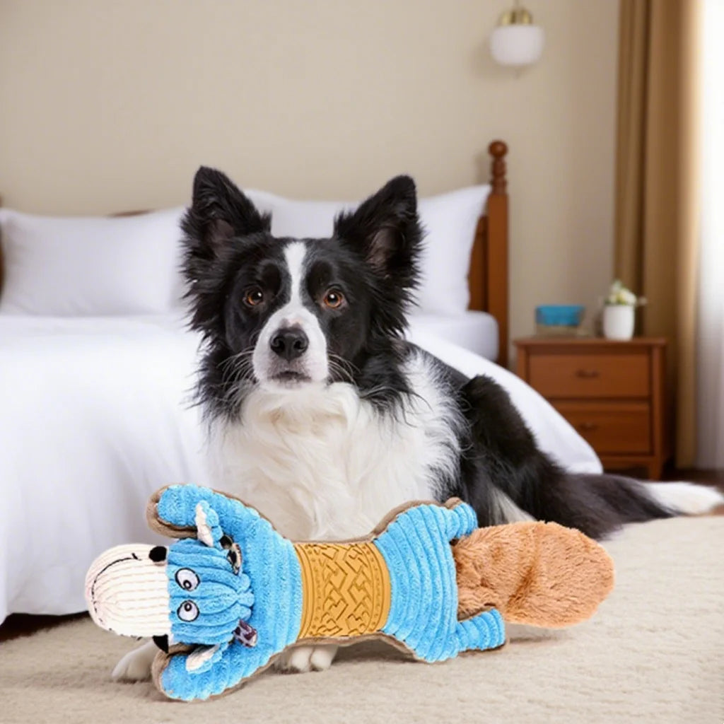 Juicepet Best Selling Dog Plush Toys Teeth Grinding Cleaning Training Squeaky Bite Toy Small Medium-Sized Pet Cartoon Animal