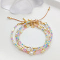 Bohemian Style Simple Colorful Dopamine Beaded Natural Freshwater Pearl Bracelet for Women