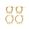 High Quality 14K Gold Filled GF Fashion Eurowire Earring Findings Permanent Jewelry Round Hoop Earrings with Open Ring