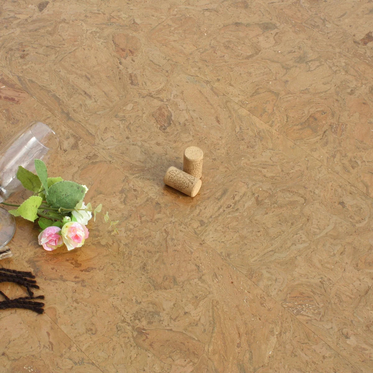Eco-Friendly Acoustic Kitchen Flooring Patterned Cork Tiles Wooden Underlayment Cork Flooring with Style