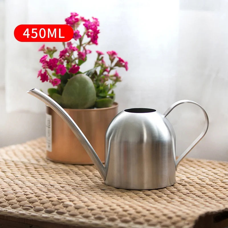 Small Indoor Watering Can for House Plants Metal Watering Pot Stainless Steel Watering Can With Long Spout