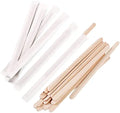 5.5" Disposable Premium Eco-friendly Birch Wood Stirrer 2.3mm Thick Minimalist Individual Wrapped Coffee Tea Beverage Stir