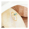 Fast Delivery S925 Silver Exquisite Relief Ring Blue Topa Peridot Water Drop Ring