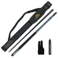 Billiard Cue 100% Carbon Fiber Shaft Maple Wood Butt 1/2 Pool Stick with Telescopic Extension and Cue Bag and Cue Clean Towel MegaBDM