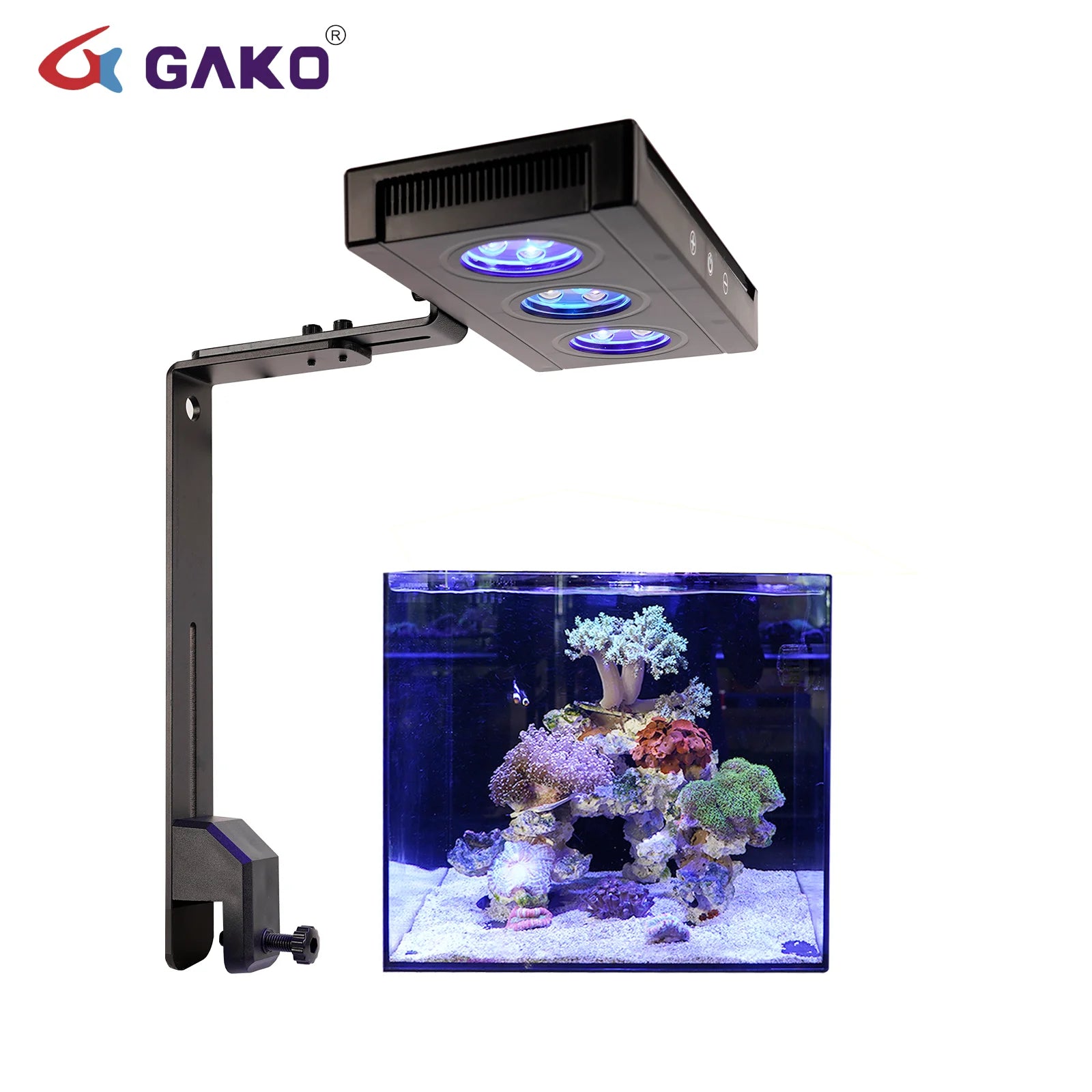 GAKO A030 30W LED Saltwater Aquarium Lighting for Reef Tank with WiFi Eco-Friendly Metal Construction