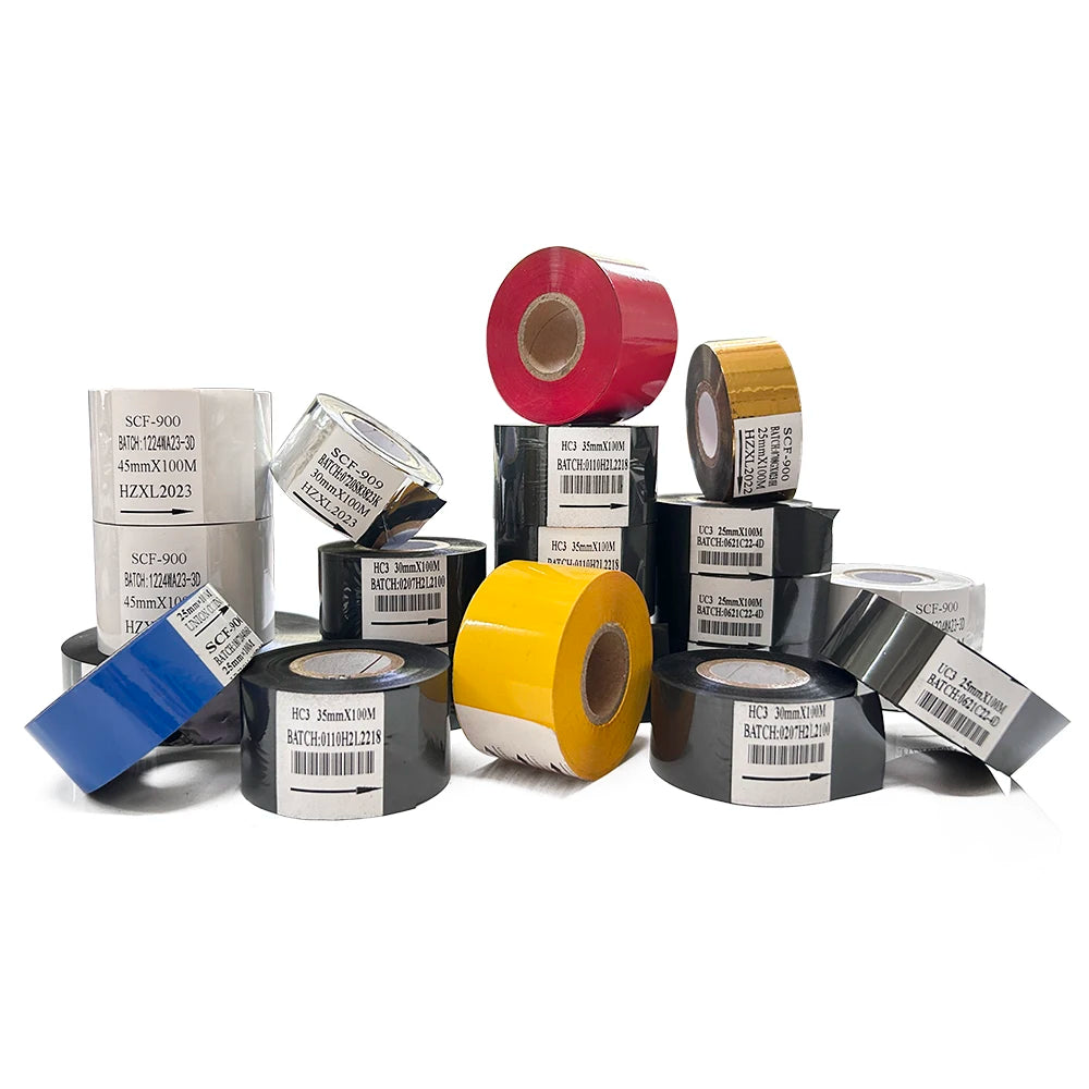 Hot Foil Roll 35mm 100m 122m AT1 SCF900 LC1 Hot Stamping Coding Foil for Coding Machine Printer Roll
