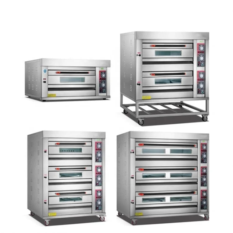 Hotel Kitchen Bakery Equipment Electric Two Deck Bread Baking Pizza Oven