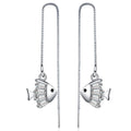 Symmetrical Fish Chain Long Tassel Drop Earring for Women Statement Dangle Earrings Symmetrical Fish Ear Line Jewelry Gift