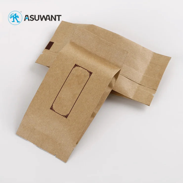 Custom Printed Biodegradable Aluminium Foil Side Gusset Back Sealed Coffee Tea Packing Sachet with Tear