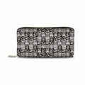 Sublimation Designer Black Leather Long Length Wallet Purses with Custom Logo Multi-Compartment Zipper Closure for Women