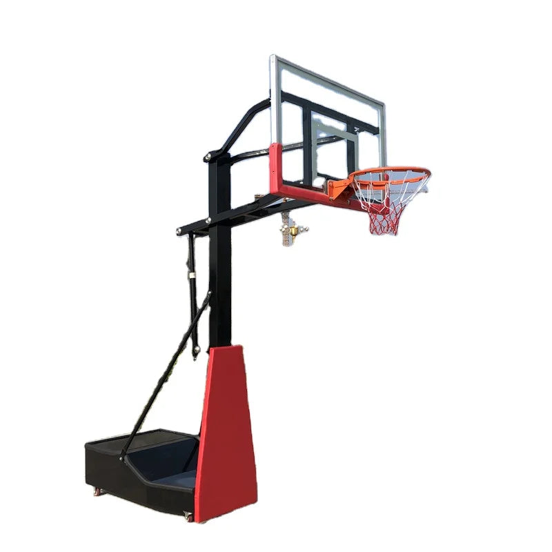 Movable Basketball Stand with Height Adjustable Basketball Hoop System Basketball Goal for Kids